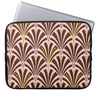 Capa Para Notebook Padrão de ventoinha Art Deco - chocolate a rosa