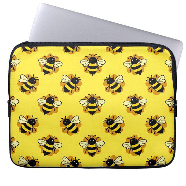 Capa Para Notebook Padrão de Verão de Abelha Bumblebee Fofa (Frente)