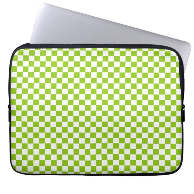 Capa Para Notebook Padrão de verificação de miniatura em Verde limão  (Frente)