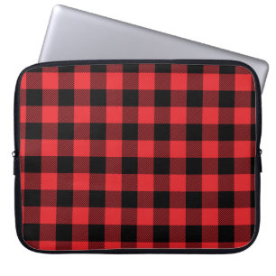 Capa Para Notebook Padrão de Verificação do Flannel Buffalo Vermelho