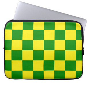Capa Para Notebook Padrão de Verificação Verde Amarelo