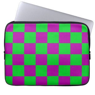 Capa Para Notebook Padrão de Verificação Verde Roxo