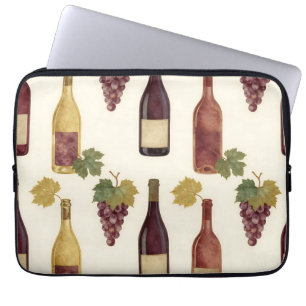 Capa Para Notebook Padrão de Videira em Garrafa de Vinho Antigo