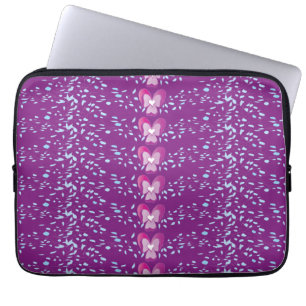 Capa Para Notebook Padrão de wallpaper de Violetas Florais Rosa Vint