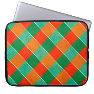 Capa Para Notebook Padrão de xadrez de tartã vermelha e verde