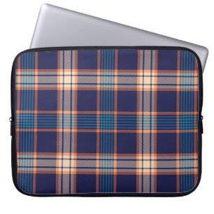 Capa Para Notebook padrão de xadrez de tartan marinho