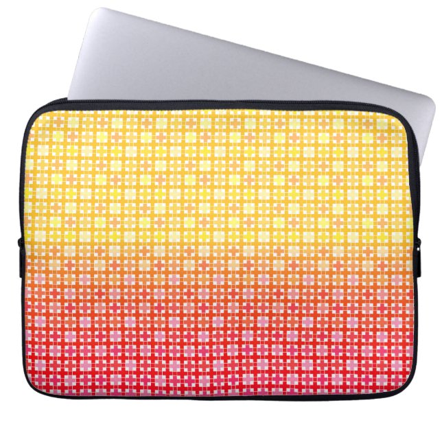 Capa Para Notebook Padrão de xadrez do gradiente vermelho amarelo (Frente)