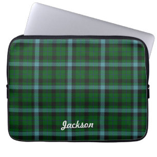 Capa Para Notebook Padrão de Xadrez do Tartan Verde e Blues