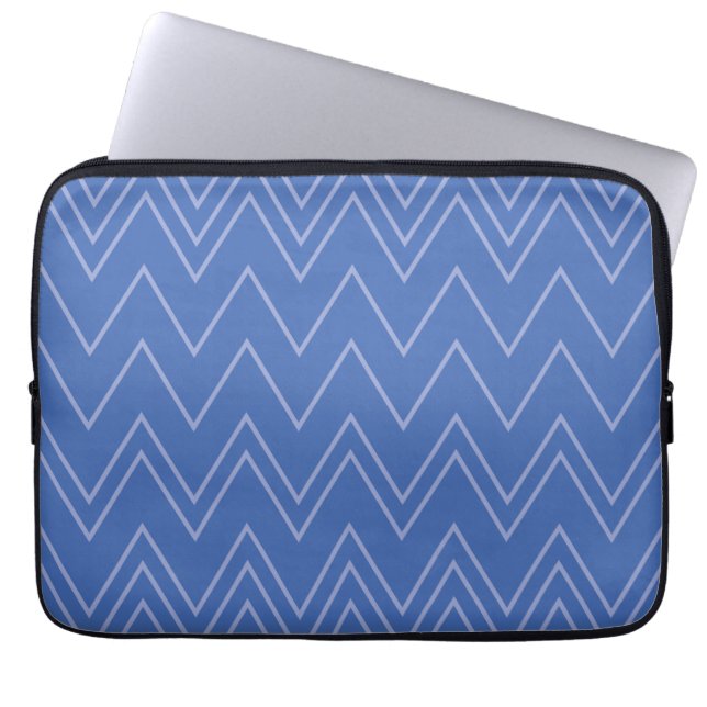 Capa Para Notebook Padrão de ziguezague azul, moderno, simples, legal (Frente)