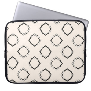 Capa Para Notebook Padrão decorativo sem costura. Preto e branco