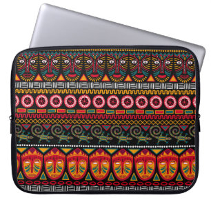 Capa Para Notebook Padrão decorativo sobre fundo negro na África