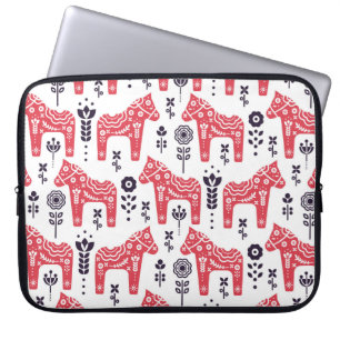 Capa Para Notebook Padrão descontínuo floral de cavalo sueco popula
