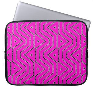 Capa Para Notebook Padrão do Designer de Gráfico Preto a Cor Rosa Que