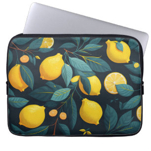 Capa Para Notebook Padrão do jardim de limão. Fruta tropical amarela