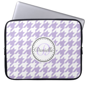 Capa Para Notebook Padrão do Monograma da Cinza de Lavanda leve