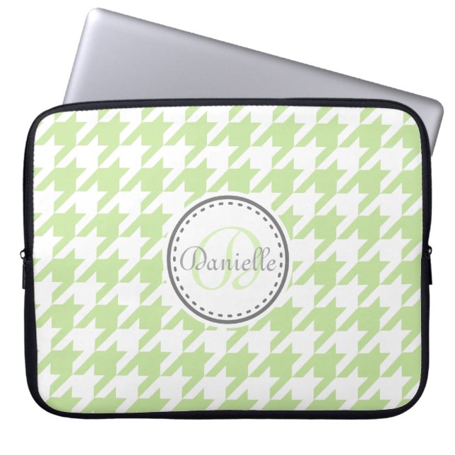 Capa Para Notebook Padrão do Monograma da Cinza Verde da Casa (Frente)