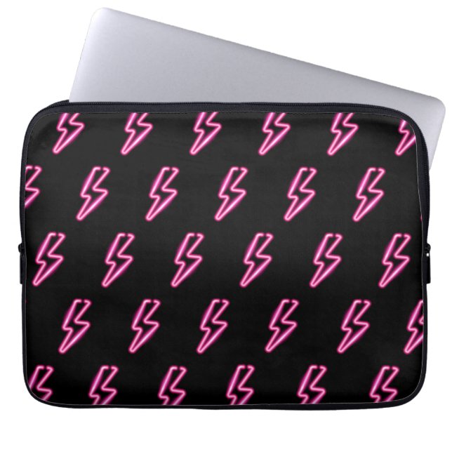 Capa Para Notebook Padrão do raio-relâmpago cor-de-rosa (Frente)
