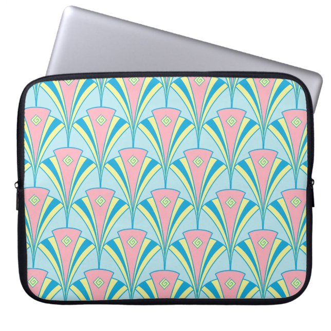 Capa Para Notebook Padrão do ventilador verde-rosa azul (Frente)