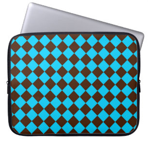 Capa Para Notebook Padrão do Verificador de Diamantes Castanho Azul