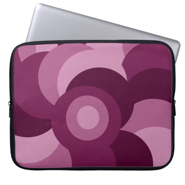 Capa Para Notebook padrão dos círculos de abstrato roxo e rosa (Frente)