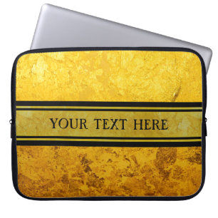 Capa Para Notebook Padrão DOURADO PURO / folha dourada + texto