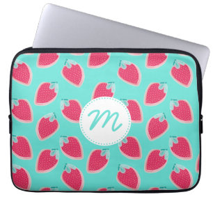 Capa Para Notebook Padrão e monograma de Fruta de morango