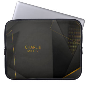 Capa Para Notebook Padrão e personalização de meio tom Dourado preto