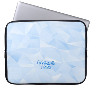 Capa Para Notebook Padrão e Personalização Poligonal Azul Claro