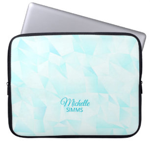 Capa Para Notebook Padrão e Personalização Poligonal Turquesa