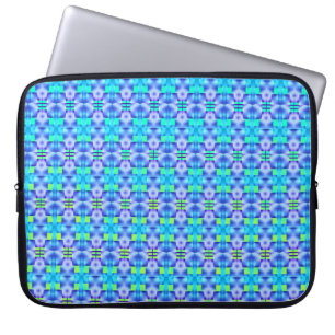 Capa Para Notebook Padrão em formas azul e verde claro em negrito