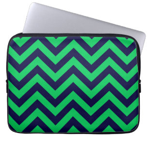 Capa Para Notebook Padrão Emerald, Marinho Azul Grande Chevron ZigZag