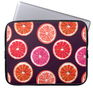Capa Para Notebook Padrão Escuro De Citros Pintados À Mão