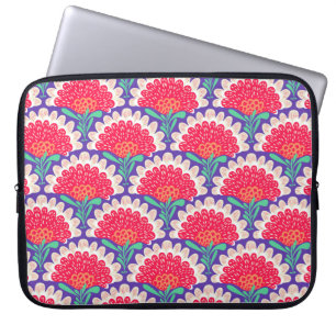 Capa Para Notebook Padrão étnico vítreo com flores. Design