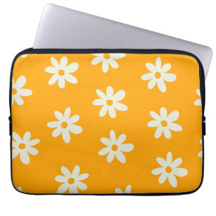 Capa Para Notebook Padrão Flor Simples Floral Branco Retroativo