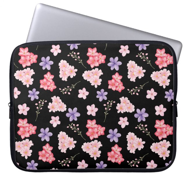 Capa Para Notebook Padrão Floral Aquarela (Frente)
