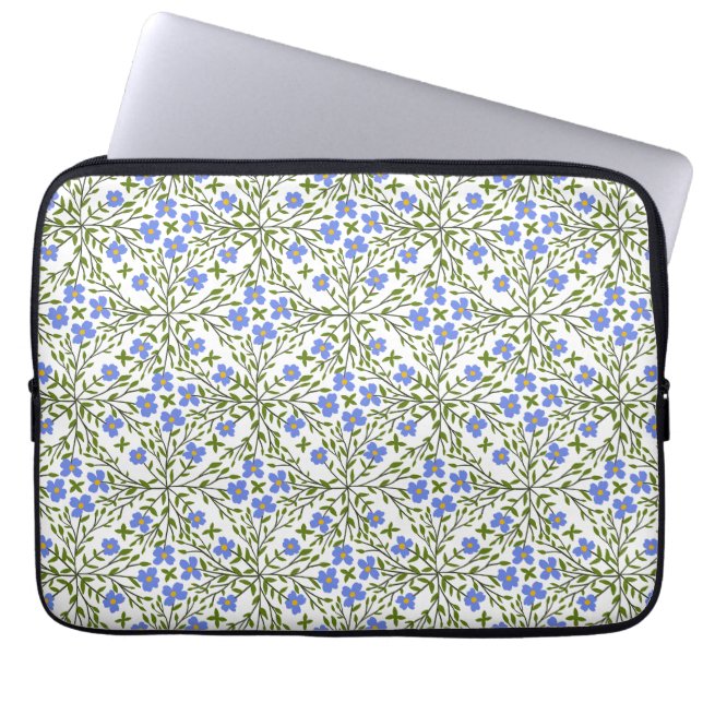 Capa Para Notebook Padrão Floral Azul Blooms Ditsy (Frente)