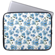 Padrão floral azul de aquarela. Flores cegas