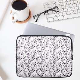 Capa Para Notebook Padrão Floral Boho Moderno Ameixa Branco