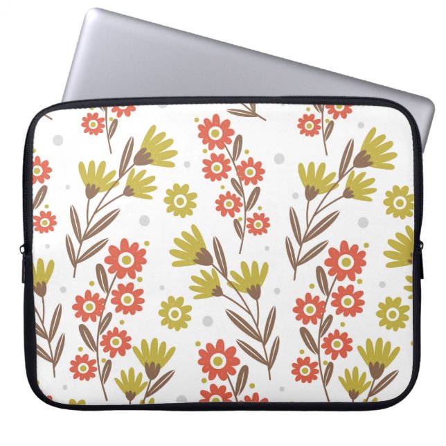 Capa Para Notebook Padrão floral bonito, fundo sem costura. (Frente)