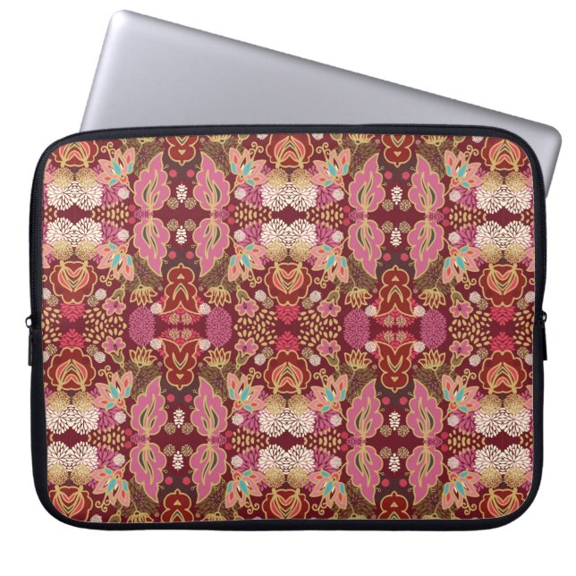Capa Para Notebook Padrão floral caótico sem costura (Frente)