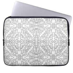Capa Para Notebook Padrão Floral Cinza Minimalista
