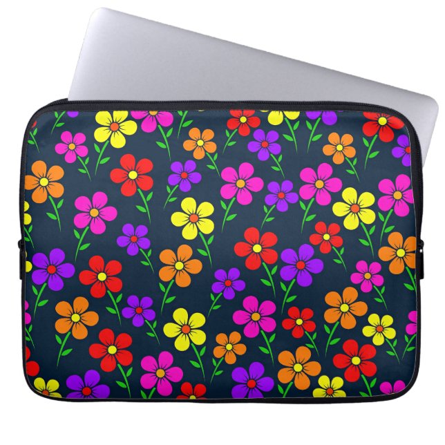 Capa Para Notebook Padrão Floral Colorido (Frente)