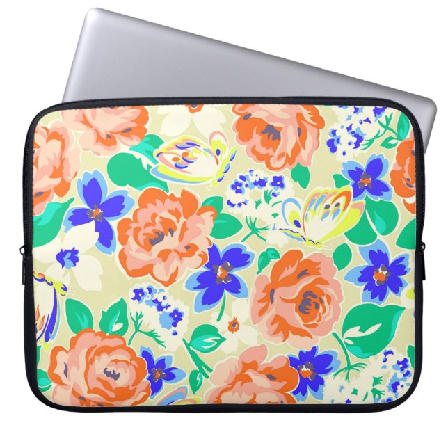 Capa Para Notebook Padrão floral colorido bonito (Frente)