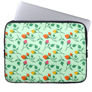 Capa Para Notebook Padrão floral com flores rosa coloridas