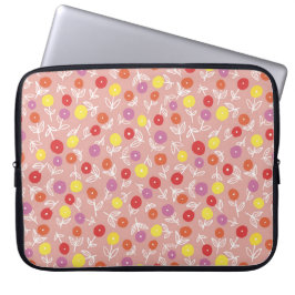 Capa Para Notebook Padrão floral de crianças de pêssego