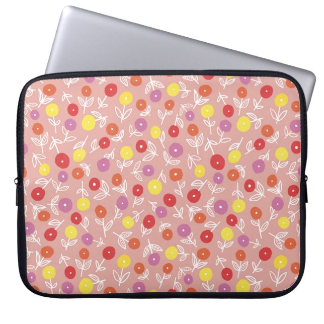 Capa Para Notebook Padrão floral de crianças de pêssego (Frente)