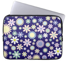 Padrão Floral de Fundo Azul