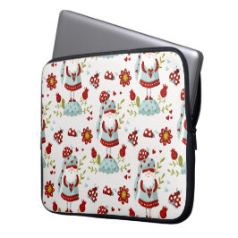 Capa Para Notebook Padrão Floral de Gnomo Escandinavo Fofo