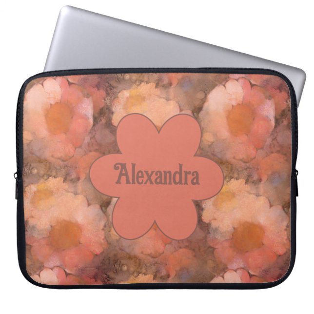 Capa Para Notebook Padrão Floral de Margarida Aquarela Rústica (Frente)