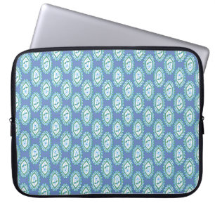 Capa Para Notebook Padrão Floral de Viagem Azul Chic Periwinkle